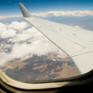 view out the window of an airplane